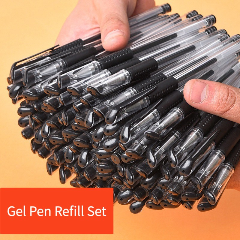 Kemijska olovka od 12/100 komada + komplet za ponovno punjenje Crnoplava crvena tinta Bullet 0,5 mm gel olovka Školski i uredski pribor Alat za pisanje