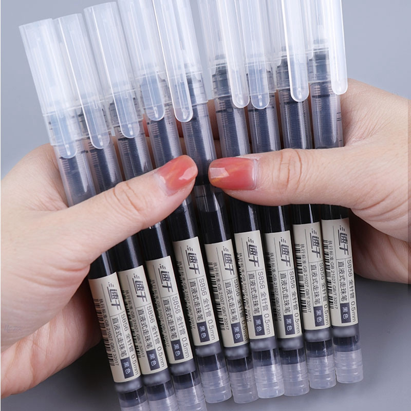 6kom/komplet brzosušeće 0,5 mm roler olovke velikog kapaciteta s crnom/crvenom/plavom tintom, ravnom tekućom kugličnom gelom, školski uredski pribor