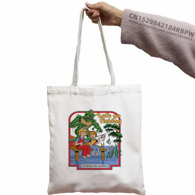 Pronađimo lijek za glupe ljude Ženska platnena torba velikog kapaciteta Vintage Harajuku, ležerna torba za rame s ispisom slova