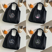 Modna ženska platnena torba za kupnju s francuskim printom Eko Harajuku torbe na rame Personalizirane školske torbe za zahvalu Gospodarice Poklon