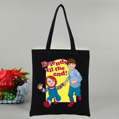 Chucky αποκριάτικες ταινίες τρόμου Γυναικεία τσάντα Shopper Canvas Tote Τσάντες ώμου Τσάντα αγορών Μαύρες υφασμάτινες τσάντες φιλικές προς το περιβάλλον