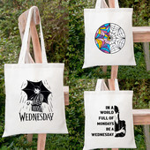 I Hate Everything Wednesday Adams Tote Tote Tote Tote Tote za višekratnu upotrebu za djevojke Wednesday Adams Tote Tote Tote Casual Tote