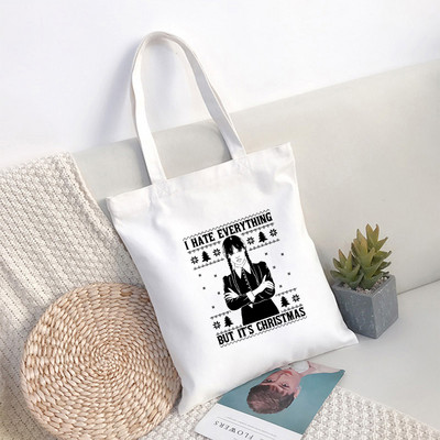 I Hate Everything Wednesday Adams Tote Tote Tote Tote Tote za višekratnu upotrebu za djevojke Wednesday Adams Tote Tote Tote Casual Tote