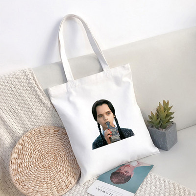 I Hate Everything Wednesday Adams Tote Tote Tote Tote Tote za višekratnu upotrebu za djevojke Wednesday Adams Tote Tote Tote Casual Tote