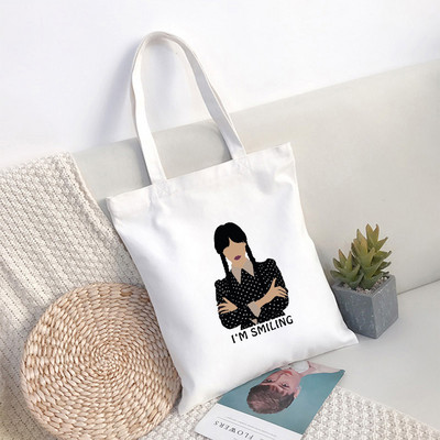 I Hate Everything Wednesday Adams Tote Tote Tote Tote Tote za višekratnu upotrebu za djevojke Wednesday Adams Tote Tote Tote Casual Tote