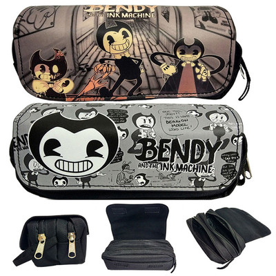 Kawaii Pencil Case Cute Cartoon Bendy Pencilcase Pencilcase Pencilcase Чанта за писалка за студенти Двоен цип Голям капацитет Кожени козметични чанти