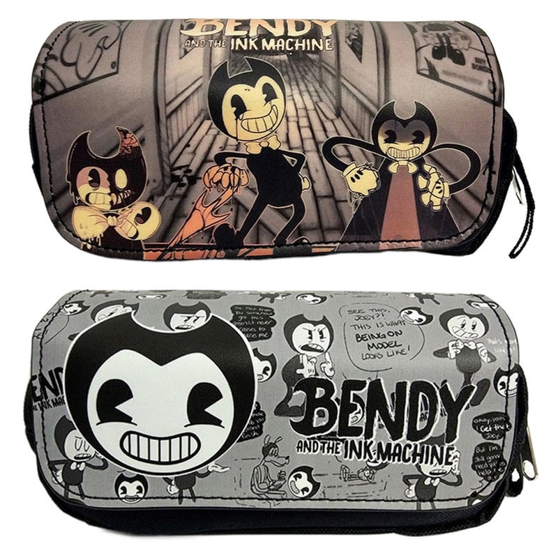 Kawaii Pencil Case Cute Cartoon Bendy Pencilcase Pencilcase Pencilcase Чанта за писалка за студенти Двоен цип Голям капацитет Кожени козметични чанти