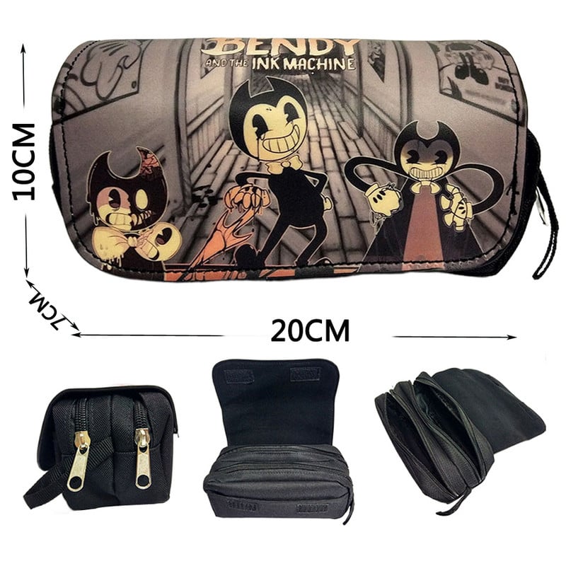 Kawaii Pencil Case Cute Cartoon Bendy Pencilcase Pencilcase Pencilcase Чанта за писалка за студенти Двоен цип Голям капацитет Кожени козметични чанти