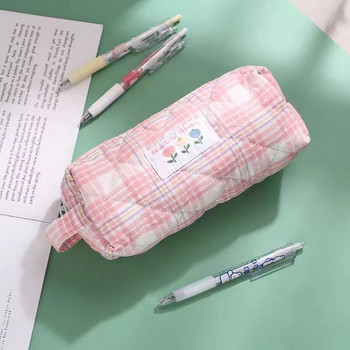 РОЗОВА КОЛЕКЦИЯ Калъф за молив Мека сладка чанта за писалка Карикатура Мече Kawaii Студентски канцеларски материали Ученически пособия Чанта за съхранение с голям капацитет