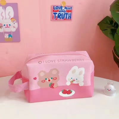 PINK COLLECTION Pernica Mekana slatka torba za olovke Crtani medvjed Kawaii Studentski pribor Školski pribor Torba za pohranu velikog kapaciteta