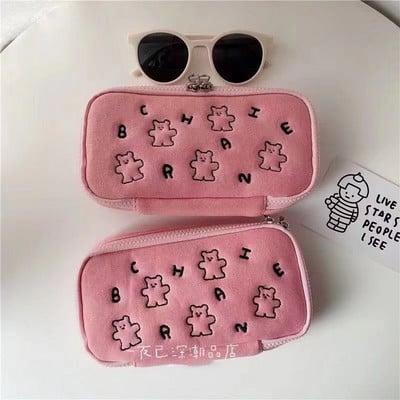 PINK COLLECTION Pernica Mekana slatka torba za olovke Crtani medvjed Kawaii Studentski pribor Školski pribor Torba za pohranu velikog kapaciteta