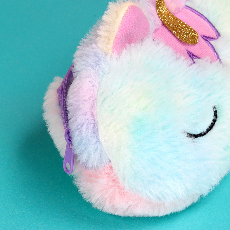 Geantă de papetărie cu unicorn de pluș, cu desene animate, articole de papetărie creative pentru învățare, geantă de depozitare pentru creion kawaii