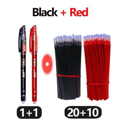 33 vnt / rinkinys Mokyklinis trinamas gelio rašiklių rinkinys 0,5 mm plono taško juodos/mėlynos/raudonos spalvos rašalo Tušinukų raštinės reikmenys Biuro reikmenys