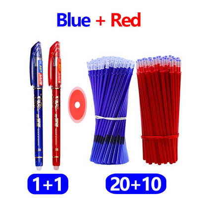 33 vnt / rinkinys Mokyklinis trinamas gelio rašiklių rinkinys 0,5 mm plono taško juodos/mėlynos/raudonos spalvos rašalo Tušinukų raštinės reikmenys Biuro reikmenys