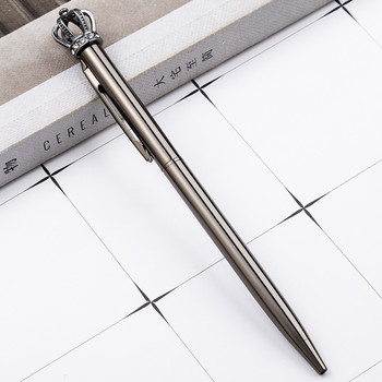 1 Lytwtw\'s Crystal Shiny Metal Crown Ballpoint Pen Интересна топка Химикалка Училищни канцеларски материали Училищни офис консумативи