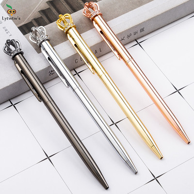 1 Lytwtw`s Crystal Shiny Metal Crown Ballpoint Pen Interesting Ballpoint Pen School Stationery Σχολική προμήθειες γραφείου
