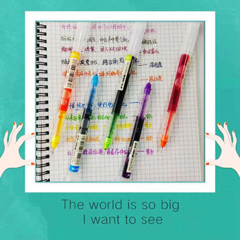 10 цвята Права течна гел химикалка Бързосъхнеща Цветна гел химикалка с голям капацитет 0,5 mm Ролерни химикалки Училищни канцеларски материали