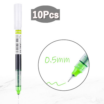 10 Χρώματα Straight υγρό Gel στυλό Γρήγορο στέγνωμα Μεγάλης χωρητικότητας Πολύχρωμα Gel στυλό 0,5mm Rollerball Στυλό Σχολικό Γραφείο
