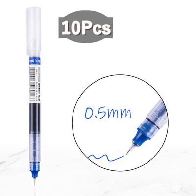 10 Χρώματα Straight υγρό Gel στυλό Γρήγορο στέγνωμα Μεγάλης χωρητικότητας Πολύχρωμα Gel στυλό 0,5mm Rollerball Στυλό Σχολικό Γραφείο