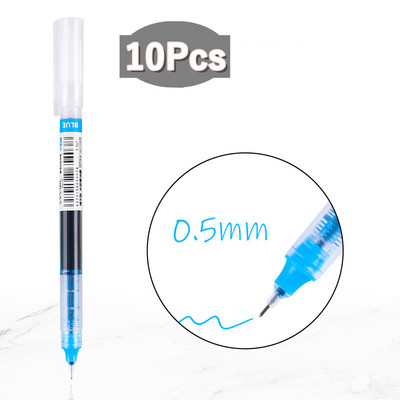 10 Χρώματα Straight υγρό Gel στυλό Γρήγορο στέγνωμα Μεγάλης χωρητικότητας Πολύχρωμα Gel στυλό 0,5mm Rollerball Στυλό Σχολικό Γραφείο