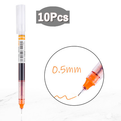 10 Χρώματα Straight υγρό Gel στυλό Γρήγορο στέγνωμα Μεγάλης χωρητικότητας Πολύχρωμα Gel στυλό 0,5mm Rollerball Στυλό Σχολικό Γραφείο
