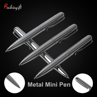 Mini metalinis tušinukas, besisukantis kišeninio dydžio rašiklis Nešiojamas tušinukas mažas aliejinis rašiklis Išskirtinės trumpos biuro ir mokyklos reikmenys