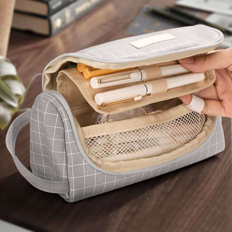 Pânză creativă de mare capacitate și cutie de creioane de mai multe culori, carcasă pentru pix pentru școală.