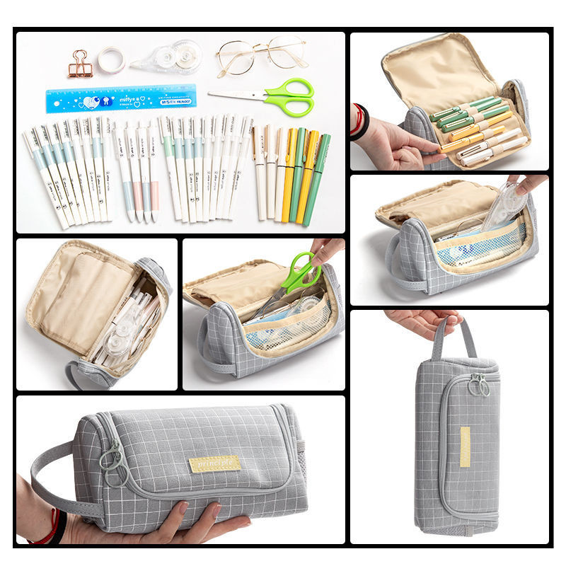 Pânză creativă de mare capacitate și cutie de creioane de mai multe culori, carcasă pentru pix pentru școală.