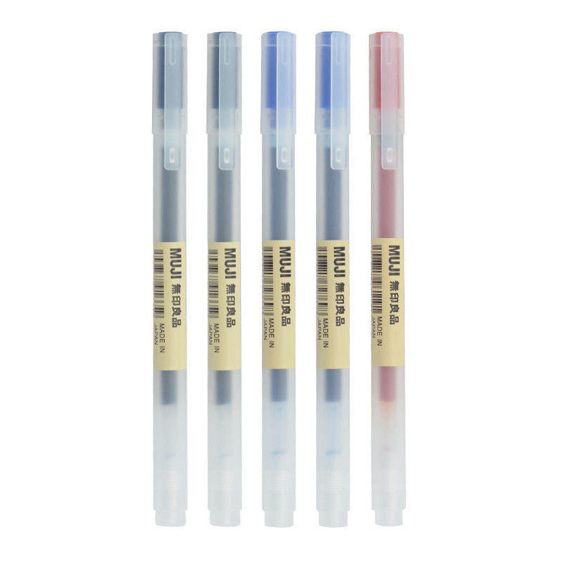 5Pcs/Set kawaii MUJIs gel olovka crna/crvena/plava 0,38 mm 0,5 mm tinta Japanska olovka u boji Uredska kemijska olovka Pribor
