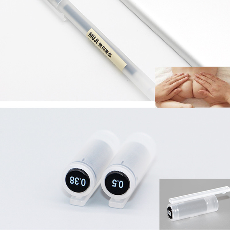 5Pcs/Set kawaii MUJIs gel olovka crna/crvena/plava 0,38 mm 0,5 mm tinta Japanska olovka u boji Uredska kemijska olovka Pribor