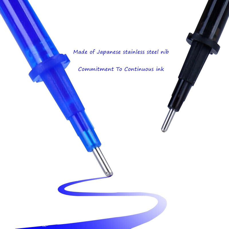 85Pcs/Set Štap gel olovke od plave crne tinte 0,5 mm Izbrisiva šipka za ponovno punjenje Izbrisiva kemijska olovka s perivom drškom Školski pribor za pisanje