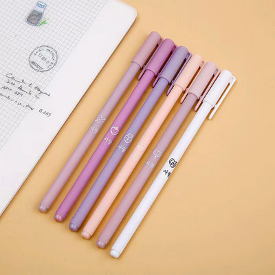 6Pcs/Set Slatka Morandi gel olovka Kawaii 0,5 mm crna kemijska olovka Uredska školska potrepština Vodena olovka za pisanje učenika Neutralna olovka
