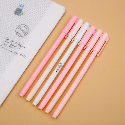 6Pcs/Set Slatka Morandi gel olovka Kawaii 0,5 mm crna kemijska olovka Uredska školska potrepština Vodena olovka za pisanje učenika Neutralna olovka