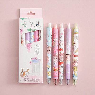 5/23 τμχ/σετ στυλό Gel Ink Pens Fine Point Gel Pens Refill 0,5mm for Japanese Office School Cute Kawaii Stationery Supply