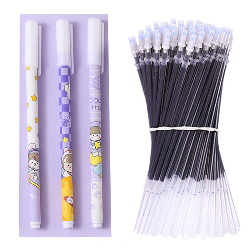 5/23 τμχ/σετ στυλό Gel Ink Pens Fine Point Gel Pens Refill 0,5mm for Japanese Office School Cute Kawaii Stationery Supply