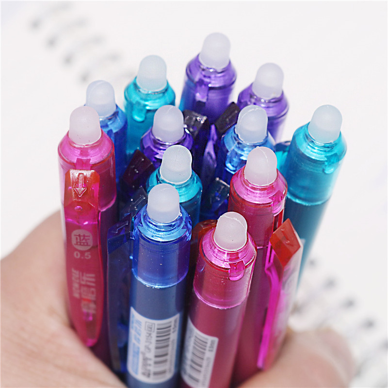 4 kom. Izbrisiva kemijska olovka Pritisnite Čarobna izbrisiva olovka 0,5 mm Bullet Tip Pisaća olovka za studente Poklon olovka Školski pribor