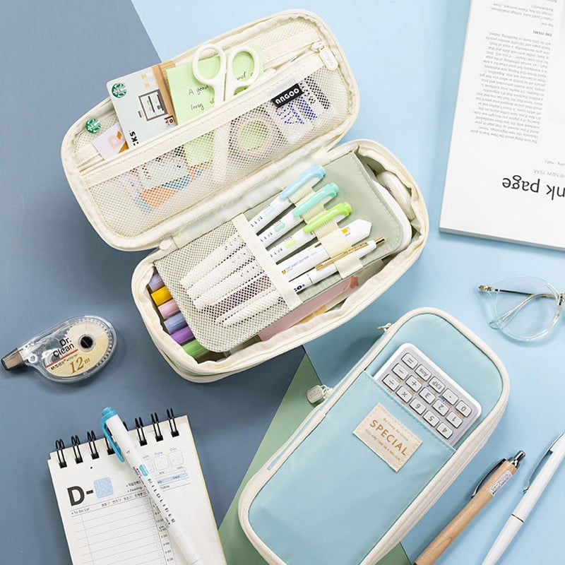Kawaii zelene pernice velikog kapaciteta, slatki držač za torbicu, platnena torba za olovke, perivi školski pribor, korejski pribor
