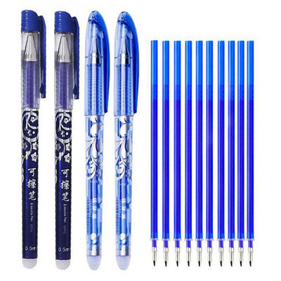 Erasable Gel Pen Refills Rod Set 0,5mm Washable Handle Magic Erasable Pen for School Pen Writing Tools Kawaii Stationery