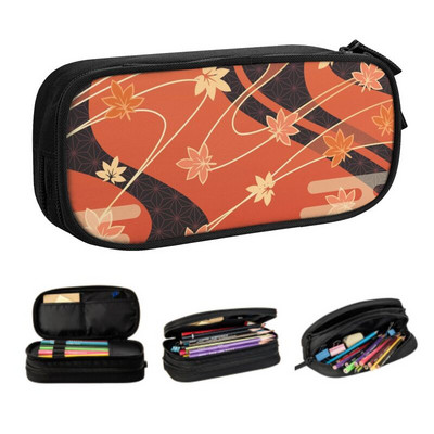 Kaedehara Kazuha Maple Pencil Case for Boys Gilrs Custom Genshin Impact Anime Game Голям капацитет Химикалка Кутия Чанта Ученически пособия