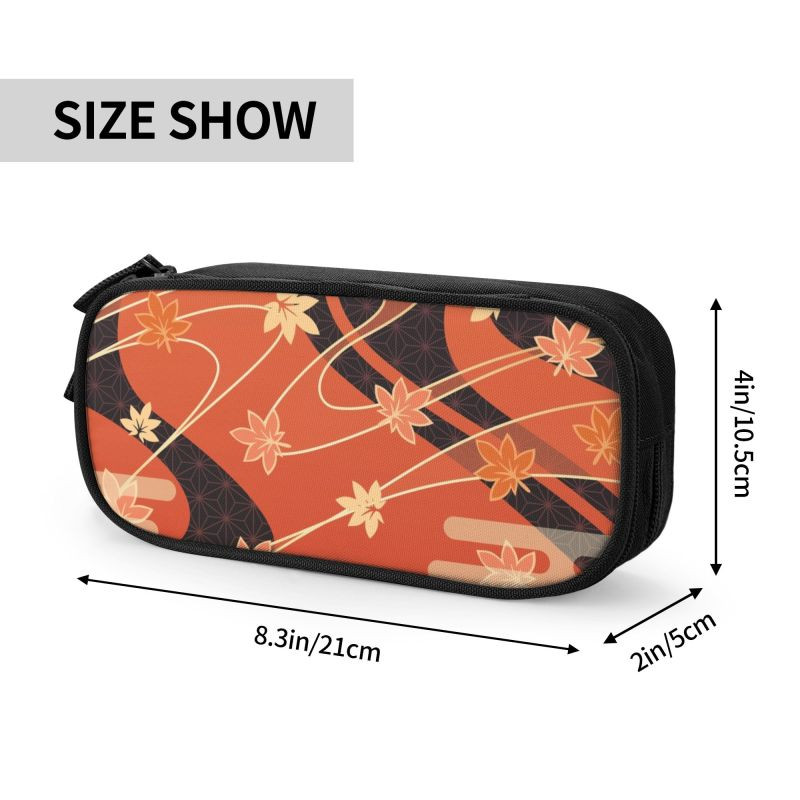 Kaedehara Kazuha Maple Pencil Case for Boys Gilrs Custom Genshin Impact Anime Game Голям капацитет Химикалка Кутия Чанта Ученически пособия