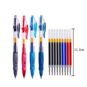 0,5 мм комплект прибиращи се гел химикалки с черно/червено/синьо мастило Химикалка за писане Пълнители Офис аксесоари Ученически пособия Канцеларски материали