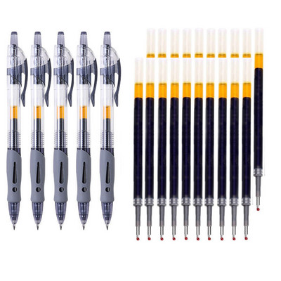 0,5 mm set gel olovaka na uvlačenje s crnom/crvenom/plavom tintom Kemijska olovka za pisanje Dodatna punjenja Uredski pribor Školski pribor Pribor