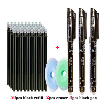 55db/készlet Színes tintával letörölhető toll utántöltő rudak 0,5 mm-es Magic törölhető gél toll mosható fogantyú irodai iskolai írószer