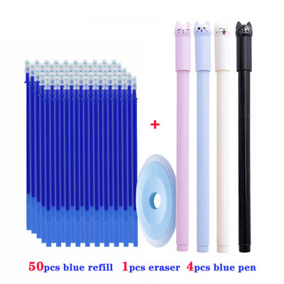 55db/készlet Színes tintával letörölhető toll utántöltő rudak 0,5 mm-es Magic törölhető gél toll mosható fogantyú irodai iskolai írószer