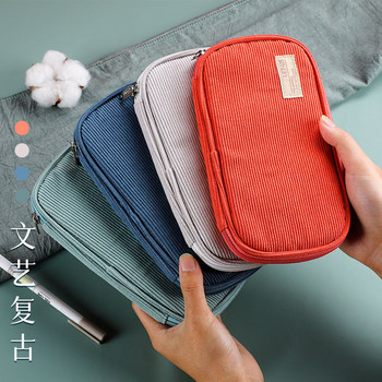 Корейски платнен калъф за молив за момичета Чанта за кутия за моливи Сладък молив Канцеларски материали Kawaii Детска дневна чанта Ученически пособия