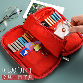 Корейски платнен калъф за молив за момичета Чанта за кутия за моливи Сладък молив Канцеларски материали Kawaii Детска дневна чанта Ученически пособия