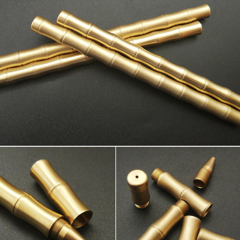 Šlifuotas Nuimamas bambuko ritininis rašiklis GOLDEN matinis auksinis metalas Kanceliarinės prekės Biuro reikmenys Rašymas