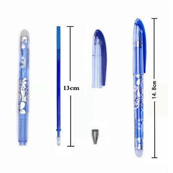 0,5 мм комплект изтриваеми химикалки Гел химикалка със синьо и черно мастило Изтриваем пълнител Пръчка за пълнене Миеща се дръжка Гелова писалка за канцеларски материали за писане в училище и офис