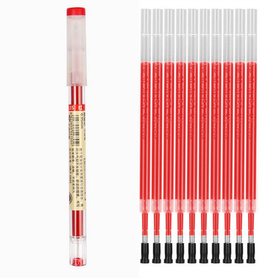 11Pcs/Lot 0,35mm Ultra Fine Finance Gel Pen Pens of Black/Plaw/Red Tinta Štapići Gelpen Za Školski Ured Ispitni pribor Pribor