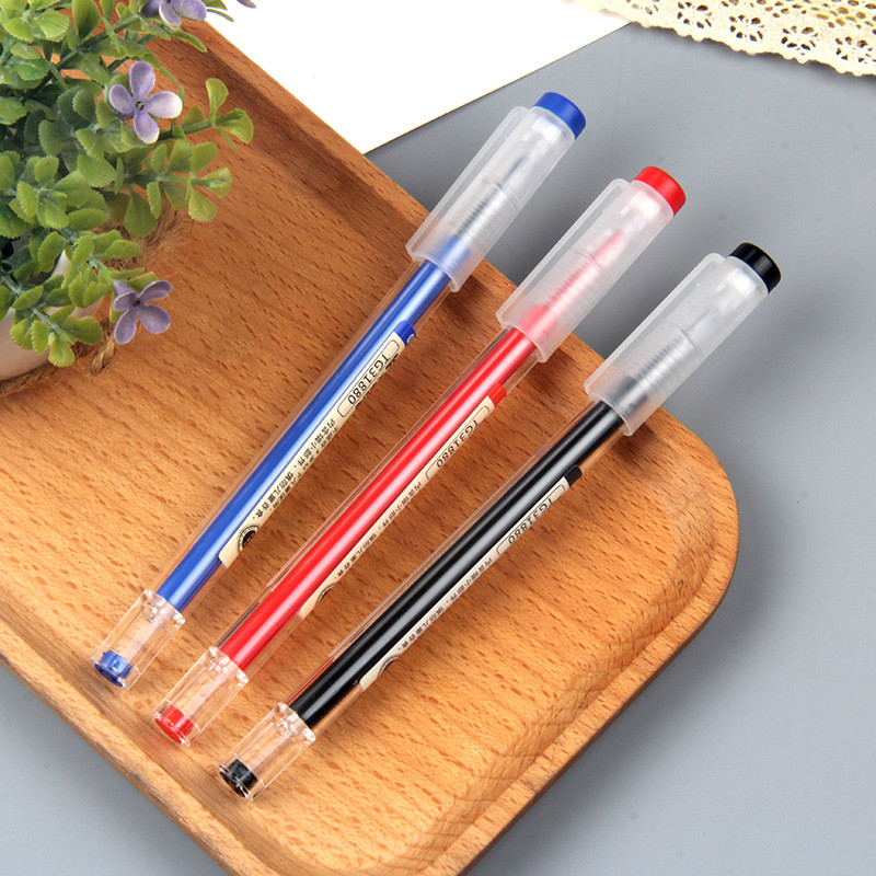 11Pcs/Lot 0,35mm Ultra Fine Finance Gel Pen Pens of Black/Plaw/Red Tinta Štapići Gelpen Za Školski Ured Ispitni pribor Pribor